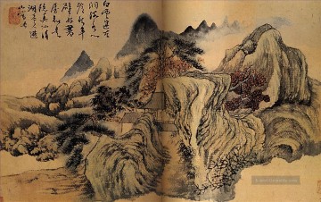  alte - Shitao Herbst der Berg 1699 alte China Tinte